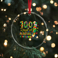 Proud Autism Teacher 100 Days Of School Crystal Glass Ornament Making A Difference