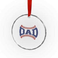 Proud Baseball Dad Crystal Glass Ornament Game Day Gift For Him