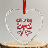 Proud Canadian National Soccer Lover Heart Crystal Glass Ornament Football Fan Gift