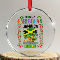 Proud Caribbean Jamaica Heritage Crystal Glass Ornament Jamaican Roots and Island Culture
