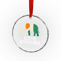 Proud Côte d'Ivoire Elephant Ivory Coast Flag Crystal Glass Ornament Ivorian Pride Retro Souvenir