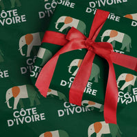 Proud Côte d'Ivoire Elephant Ivory Coast Flag Wrapping Paper Roll Ivorian Pride Retro Souvenir