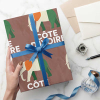 Proud Côte d'Ivoire Elephant Ivory Coast Flag Wrapping Paper Roll Ivorian Pride Retro Souvenir
