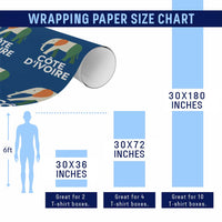 Proud Côte d'Ivoire Elephant Ivory Coast Flag Wrapping Paper Roll Ivorian Pride Retro Souvenir