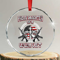 Proud Daughter Of A WWII Vet Crystal Glass Ornament World War 2 Veteran WW2 TS02