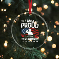 Proud Daughter Veteran Nothing Scares Crystal Glass Ornament Military Family Pride American Flag