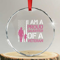 Proud Daughter Veteran Nothing Scares Crystal Glass Ornament Patriotic Military Family Support