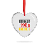 Proud Germany Heart Crystal Glass Ornament Einigkeit Recht Freiheit German Flag - Wonder Print Shop