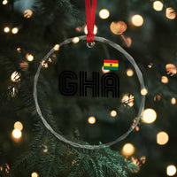 Proud Ghanaian Crystal Glass Ornament Minimalist Ghana Typography Design Ghana Flag
