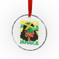 Proud Jamaican Afro Black Woman Jamaica Flag Pride Crystal Glass Ornament TS10