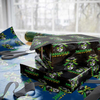 Proud Jamaican Girl Wrapping Paper Roll Jamaica Messy Bun Retro Vintage Jamaican Flag - Wonder Print Shop