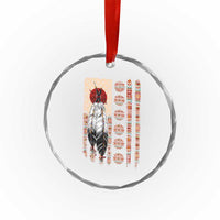 Proud Native American Flag Crystal Glass Ornament Tribal Sunflower Indigenous Peoples Day Gift