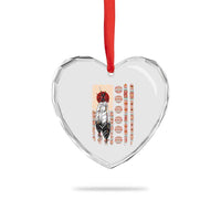 Proud Native American Flag Heart Crystal Glass Ornament Tribal Sunflower Indigenous Peoples Day Gift