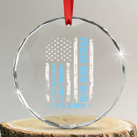 Proud New Dad Its A Boy Crystal Glass Ornament Patriotic First Fathers Day Gift