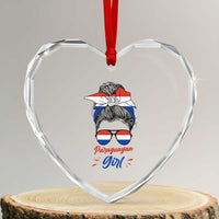 Proud Paraguayan Girl Messy Bun Bandana Aviator Sunglasses Heart Crystal Glass Ornament Paraguay Heritage Roots HispanicLatina Pride