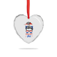 Proud Paraguayan Girl Messy Bun Bandana Aviator Sunglasses Heart Crystal Glass Ornament Paraguay Heritage Roots HispanicLatina Pride