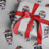 Proud Paraguayan Girl Messy Bun Bandana Aviator Sunglasses Wrapping Paper Roll Paraguay Heritage Roots HispanicLatina Pride