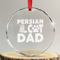 Proud Persian Cat Dad Crystal Glass Ornament Funny Fluffy Cat Lover Gift