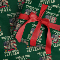 Proud Son Of World War 2 Veteran Wrapping Paper Roll WWII Vet Pride - Wonder Print Shop