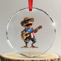 Puerto Rico Coqui Frog Puerto Rican Flag Taino Boricua Guitar Crystal Glass Ornament TS11