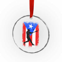 Puerto Rico Flag Baseball Crystal Glass Ornament Cool Distressed Jersey Gift Boricua Boys TS10
