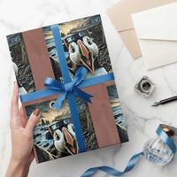 Puffin Selfie August 12 2026 Total Solar Eclipse Wrapping Paper Roll Funny Totality Photographic Astronomy Souvenir
