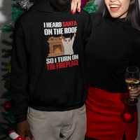 Cat Hates Santa Turned On The Fireplace Funny Christmas Hoodie - Wonder Print Shop