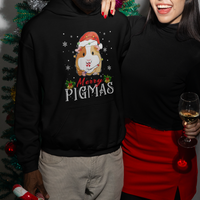 Christmas Hoodie Merry Pigmas Cute Guinea Pig Santa Hat - Wonder Print Shop