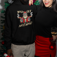 Christmas Hoodie Angry Santa Candy Gun You Get Nothing Cool Gangsta - Wonder Print Shop