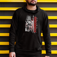 Firefighter Hoodie Firefighter Fireman American Flag Thin Red Line Firefighter - Wonder Print Shop