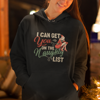 I Can Get You On The Naughty List Santa Lady Vintage Christmas Hoodie - Wonder Print Shop