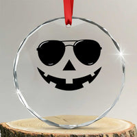 Pumpkin Face Crystal Glass Ornament Vintage Jack o Lantern Jackolantern Spooky Season Halloween TS10