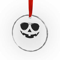 Pumpkin Face Crystal Glass Ornament Vintage Jack o Lantern Jackolantern Spooky Season Halloween TS10