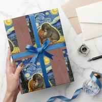 Punch Monkey Starry Night Viral Trend Wrapping Paper Roll
