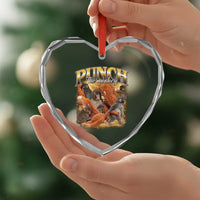 Punch The Monkey Heart Crystal Glass Ornament Baby Monkey Punch Plush Hugging 90s Bootleg