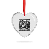 Punk Rock Neil the Seal Become Ungovernable Poster Style Heart Crystal Glass Ornament Funny Viral Chaotic Elephant Seal Traffic Cone Meme