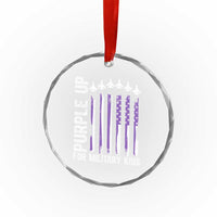 Purple Up For Military Kids Crystal Glass Ornament American Flag Air Force Military Child Month TS02