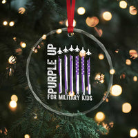 Purple Up For Military Kids Crystal Glass Ornament American Flag Air Force Military Child Month TS02