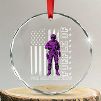 Purple Up For Military Kids Crystal Glass Ornament Military Child Month TS02
