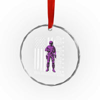 Purple Up For Military Kids Crystal Glass Ornament Military Child Month TS02