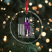 Purple Up For Military Kids Crystal Glass Ornament Military Child Month TS02