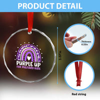 Purple Up For Military Kids Crystal Glass Ornament Month Of Military Child Army Rainbow