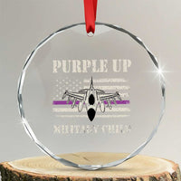 Purple Up For Military Kids Crystal Glass Ornament Month of Military Child Kids Air Force US Flag TS02