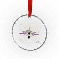 Purple Up For Military Kids Crystal Glass Ornament Month of Military Child Kids Air Force US Flag - Wonder Print Shop