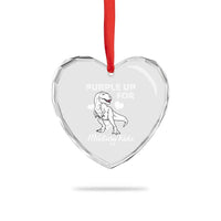 Purple Up For Military Kids Heart Crystal Glass Ornament Military Child Month Dinosaur - Wonder Print Shop