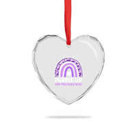 Purple Up For Military Kids Heart Crystal Glass Ornament Month Of Military Child Army Rainbow