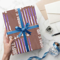 Purple Up For Military Kids Wrapping Paper Roll American Flag Air Force Military Child Month - Wonder Print Shop