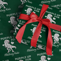 Purple Up For Military Kids Wrapping Paper Roll Military Child Month Dinosaur - Wonder Print Shop