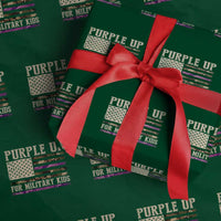 Purple Up For Military Kids Wrapping Paper Roll Military Child Month USA Flag Camouflage - Wonder Print Shop