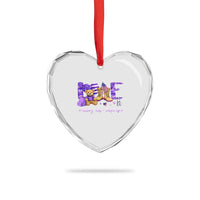 Purple Up Military Kids Heart Crystal Glass Ornament Month Of Military Child Army